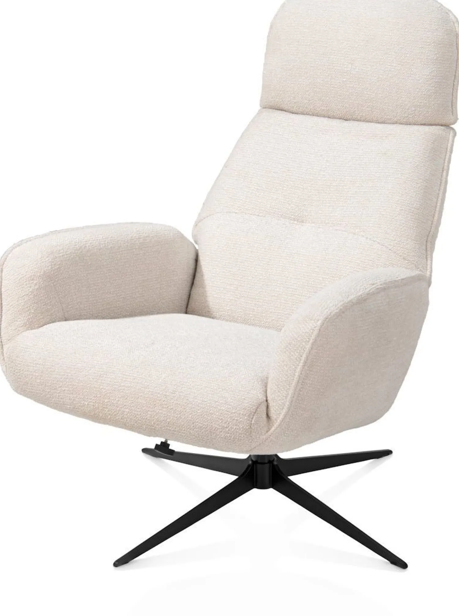 Draaifauteuils|Relaxfauteuils-XOOON Bobbian Relaxfauteuil Creme