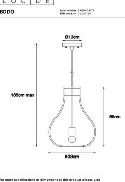 Hanglampen|Hanglampen-Lucide Bodo Hanglamp Naturel