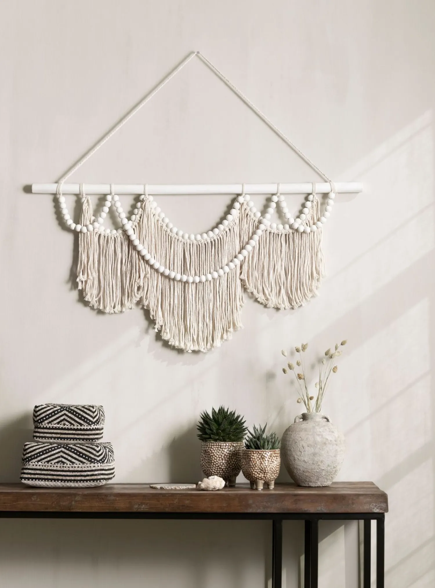 Wanddecoraties-MUST Living Boho Chic Wanddecoratie White