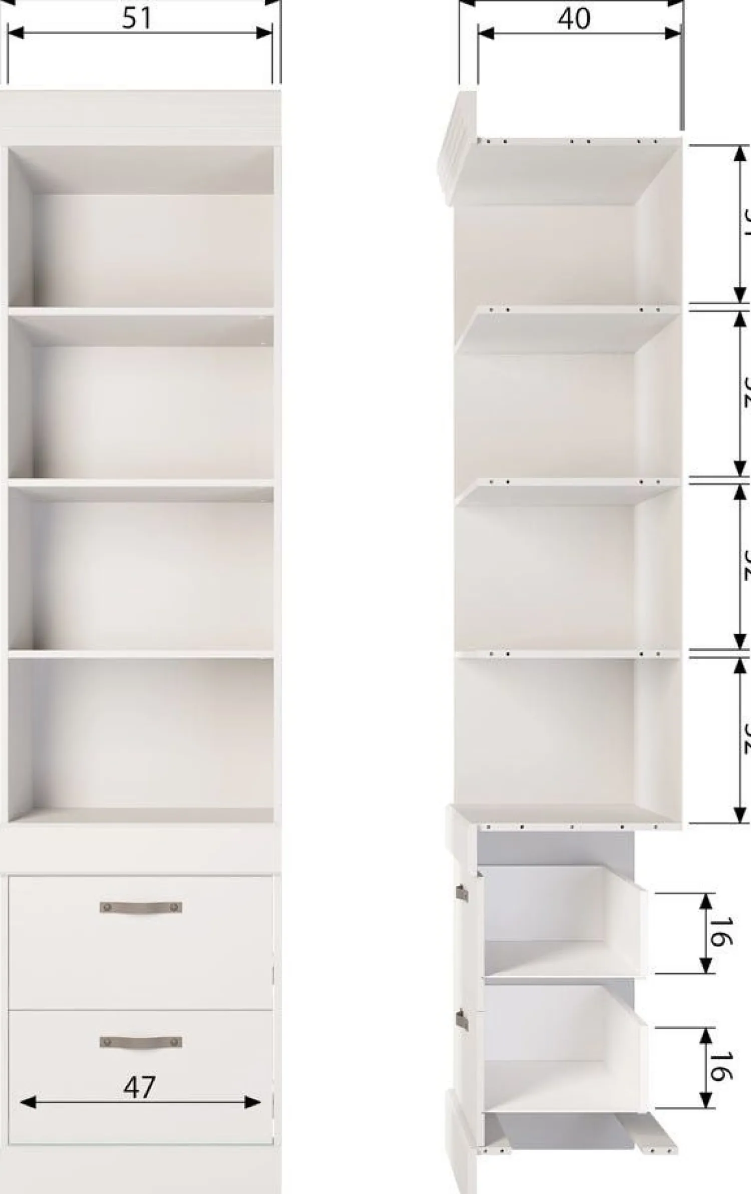 Boekenkasten-WOOOD Bold Boekenkast Snow White