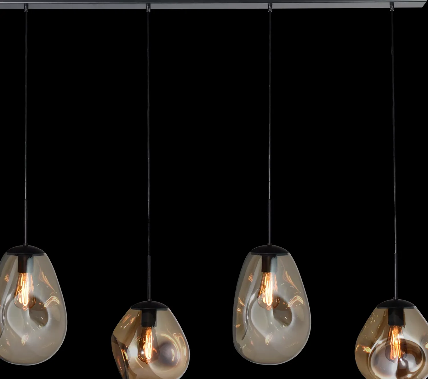Glazen Hanglampen|Glazen Hanglampen-Montèl Bold Hanglamp Matt Black, Goud