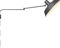 Industriële Wandlampen|Wandlampen-Trendhopper Bolder Wandlamp Zwart