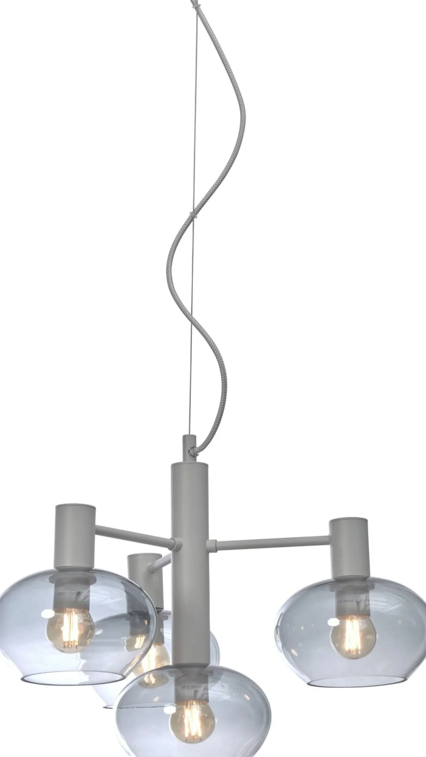 Moderne Hanglampen|Moderne Hanglampen-It's about RoMi Bologna 4-lichts Hanglamp Light Grey