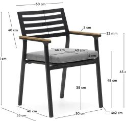 Tuinstoelen-Kave Home Bona Tuinstoel Zwart