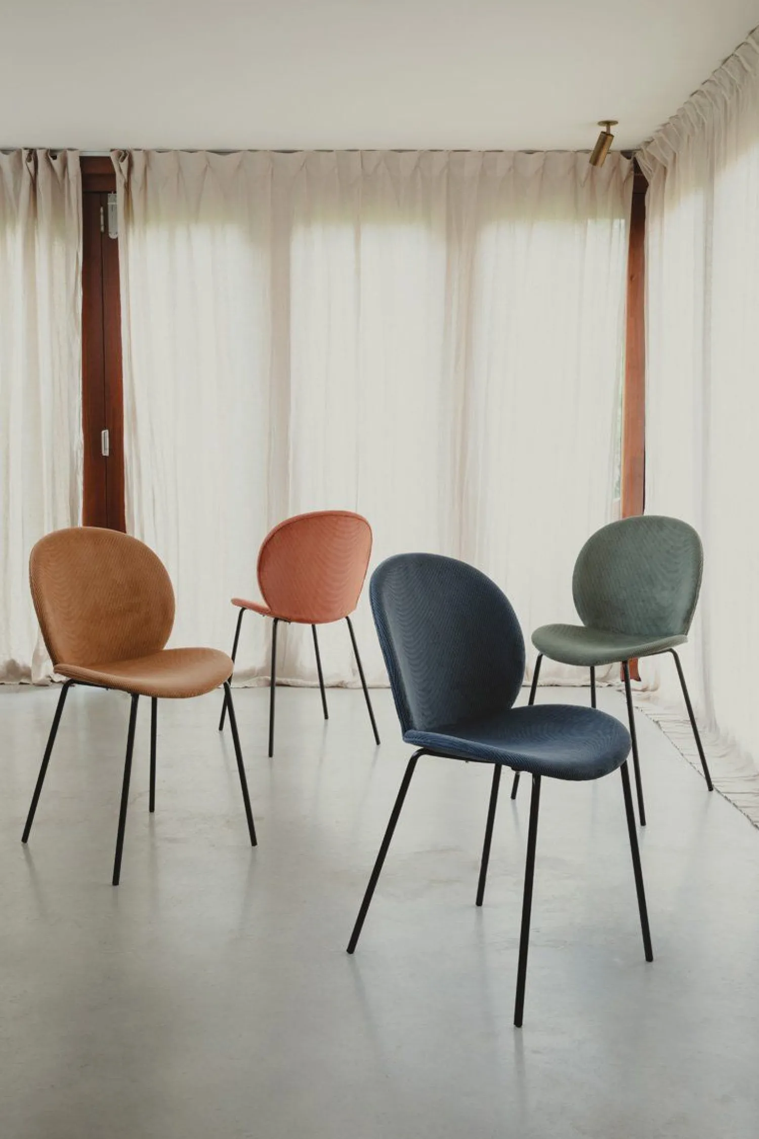 Eetkamerstoelen Zonder Armleuning-Zuiver Bonnet (set van 2) Eetkamerstoel Terra Cotta