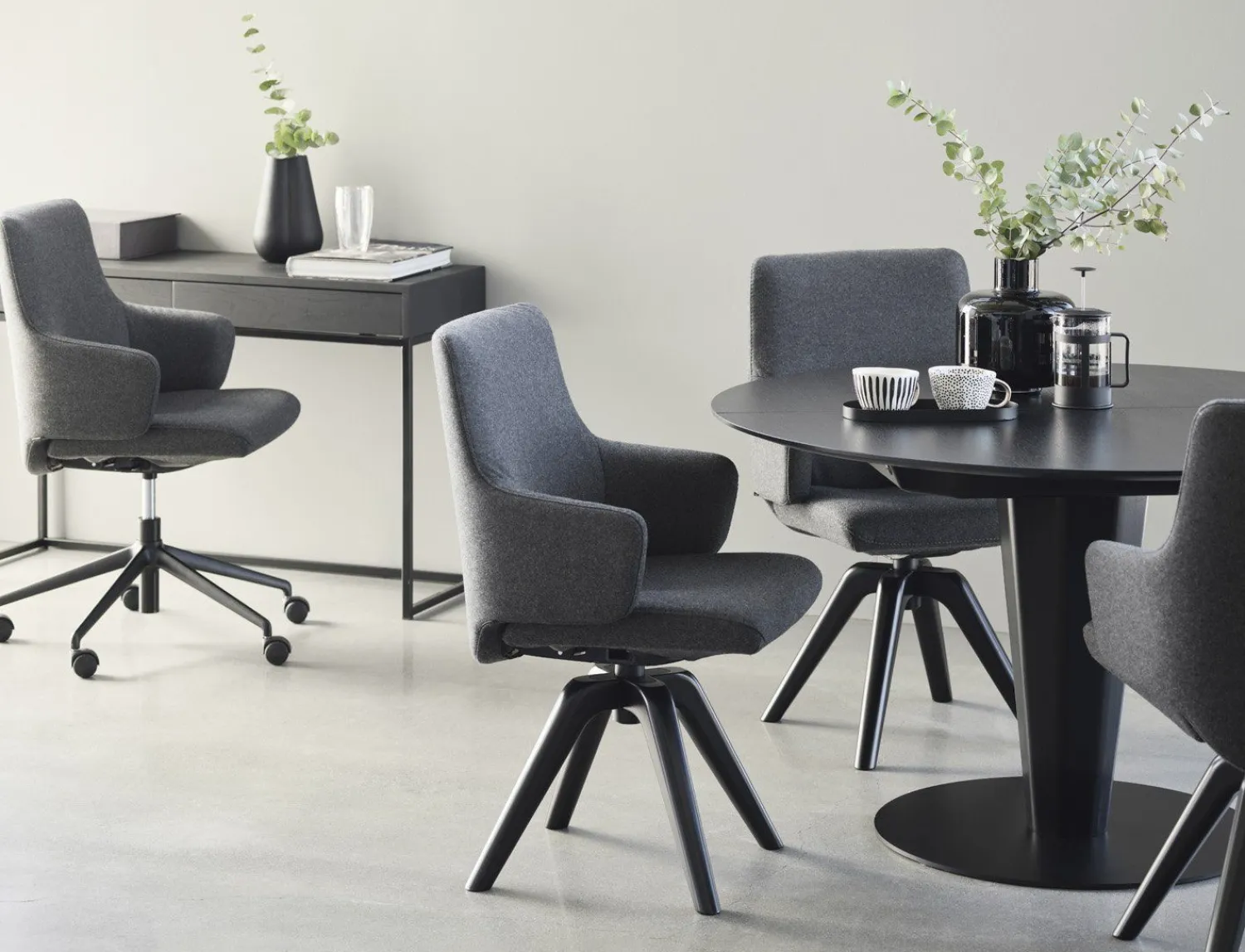 Houten Eettafels|Uitschuifbare Eettafels-Stressless Bordeaux Eettafel Zwart