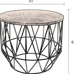 Marmeren Bijzettafels|Ronde Bijzettafels-Dutchbone Boss Bijzettafel