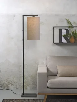 Industriële Vloerlampen|Vloerlampen-It's about RoMi Boston Vloerlamp Donker Linnen