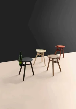 Houten Bijzettafels|Ronde Bijzettafels-Pode Bottle Stool Bijzettafel Naturel