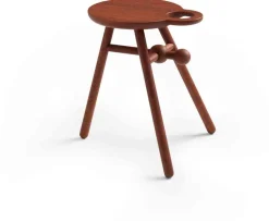 Houten Bijzettafels|Ronde Bijzettafels-Pode Bottle Stool Bijzettafel Rood