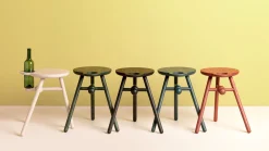 Houten Bijzettafels|Ronde Bijzettafels-Pode Bottle Stool Bijzettafel Rood