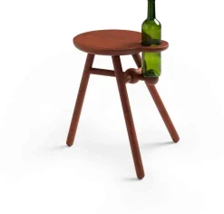 Houten Bijzettafels|Ronde Bijzettafels-Pode Bottle Stool Bijzettafel Rood