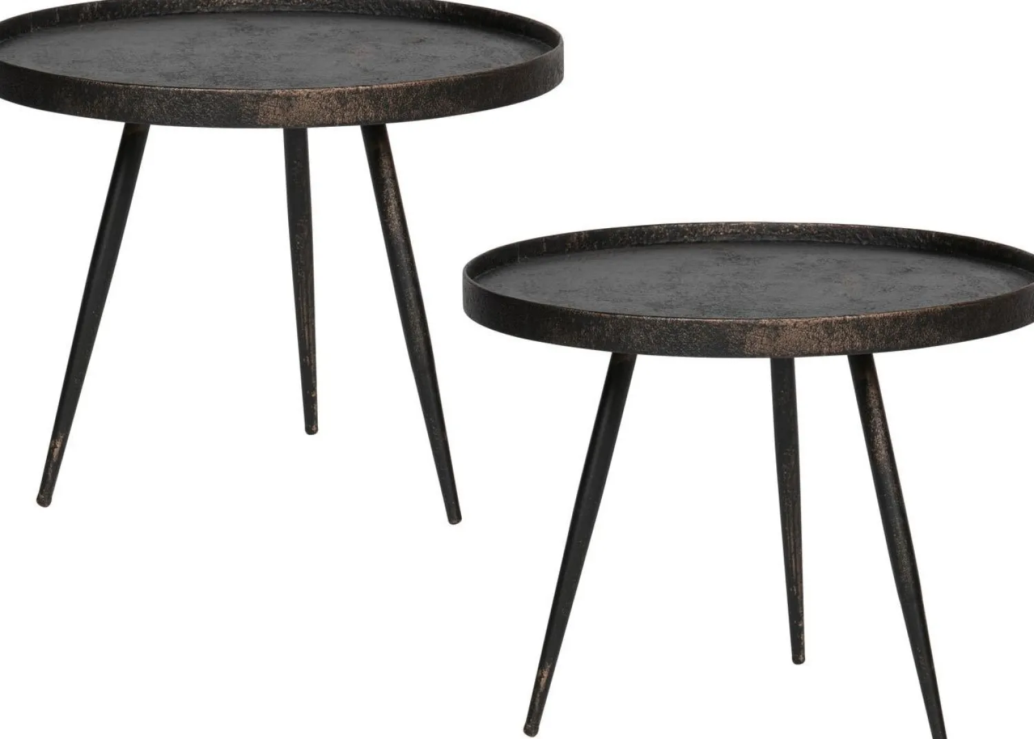 Houten Bijzettafels|Ronde Bijzettafels-WOOOD Bounds Bijzettafel Antique Gold
