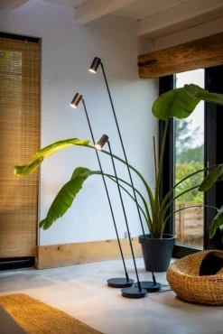 Industriële Vloerlampen|Vloerlampen-Eijerkamp Collectie Bowie Vloerlamp Zwart