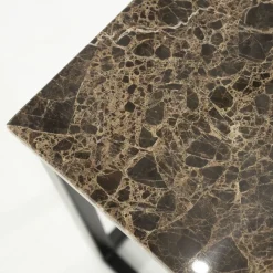 Industriële Bijzettafels|Marmeren Bijzettafels-Eleonora Bradley Bijzettafel Bruin