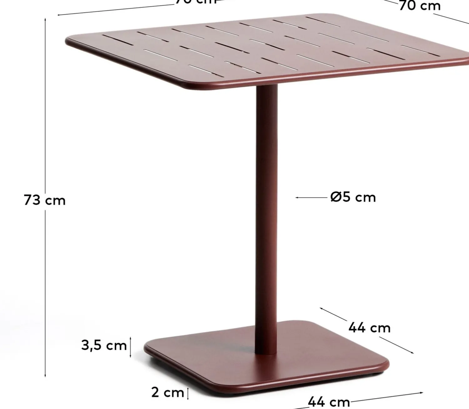 Tuintafels-Kave Home Brai Outdoor Bistrotafel Donkerrood