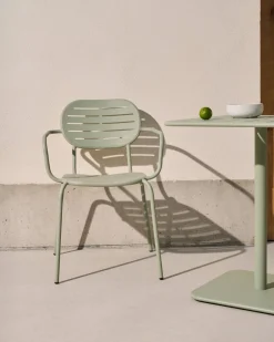 Tuinstoelen-Kave Home Brai Tuin Armstoel Turquoise