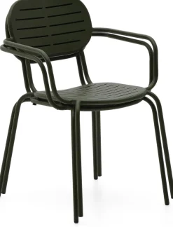 Tuinstoelen-Kave Home Brai Tuin Armstoel Donkergroen