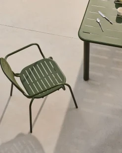 Tuinstoelen-Kave Home Brai Tuin Armstoel Donkergroen