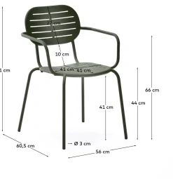 Tuinstoelen-Kave Home Brai Tuin Armstoel Donkergroen