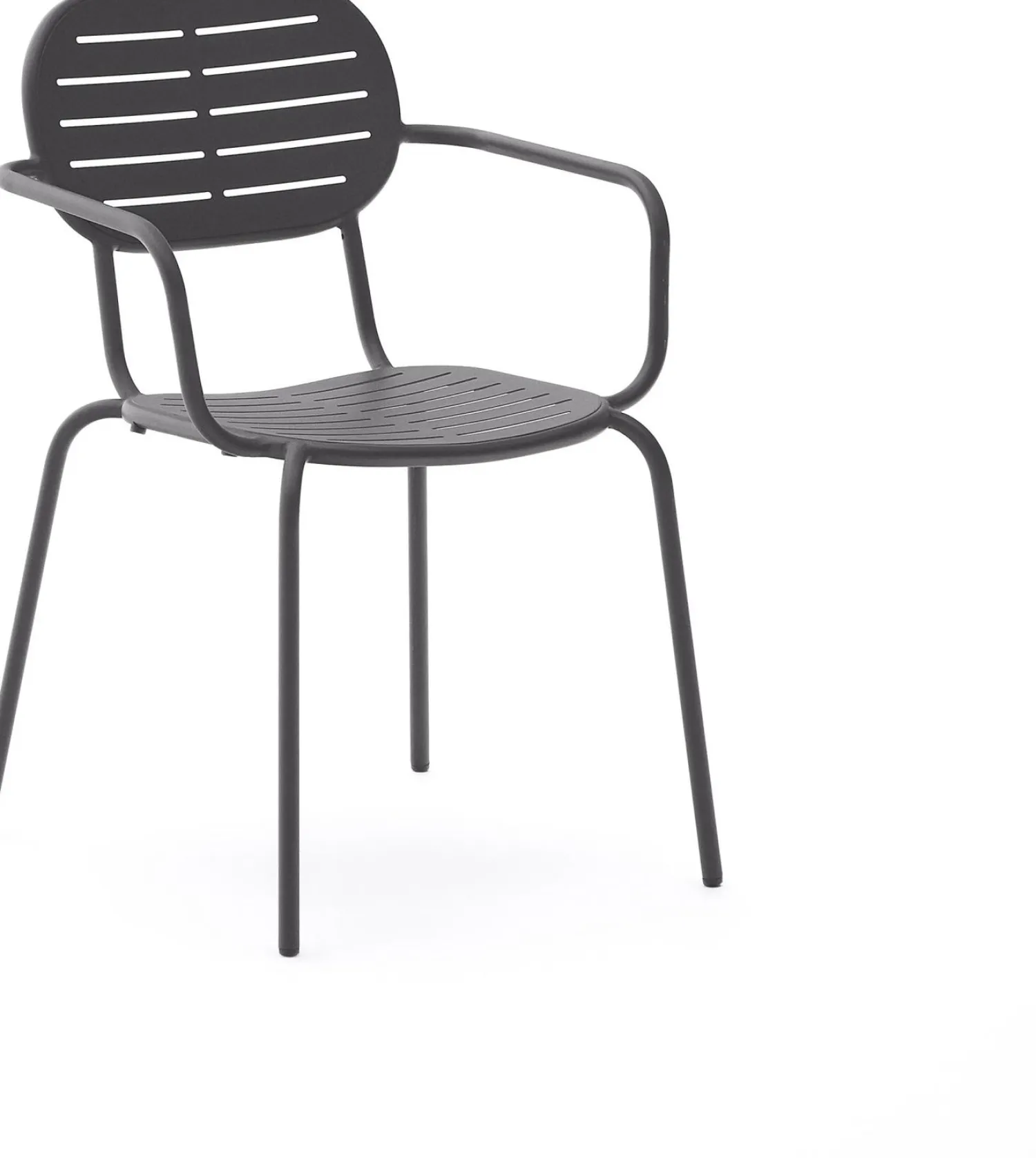 Tuinstoelen-Kave Home Brai Tuin Armstoel Donkergrijs