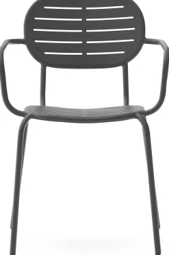Tuinstoelen-Kave Home Brai Tuin Armstoel Donkergrijs