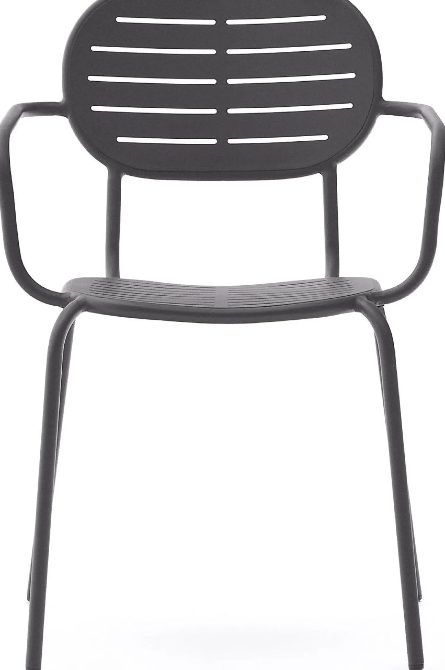 Tuinstoelen-Kave Home Brai Tuin Armstoel Donkergrijs