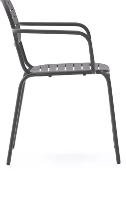 Tuinstoelen-Kave Home Brai Tuin Armstoel Donkergrijs