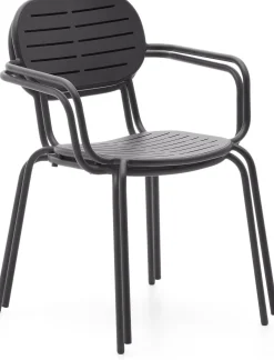 Tuinstoelen-Kave Home Brai Tuin Armstoel Donkergrijs