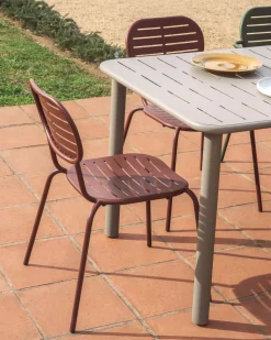 Tuinstoelen-Kave Home Brai Tuinstoel Donkerrood