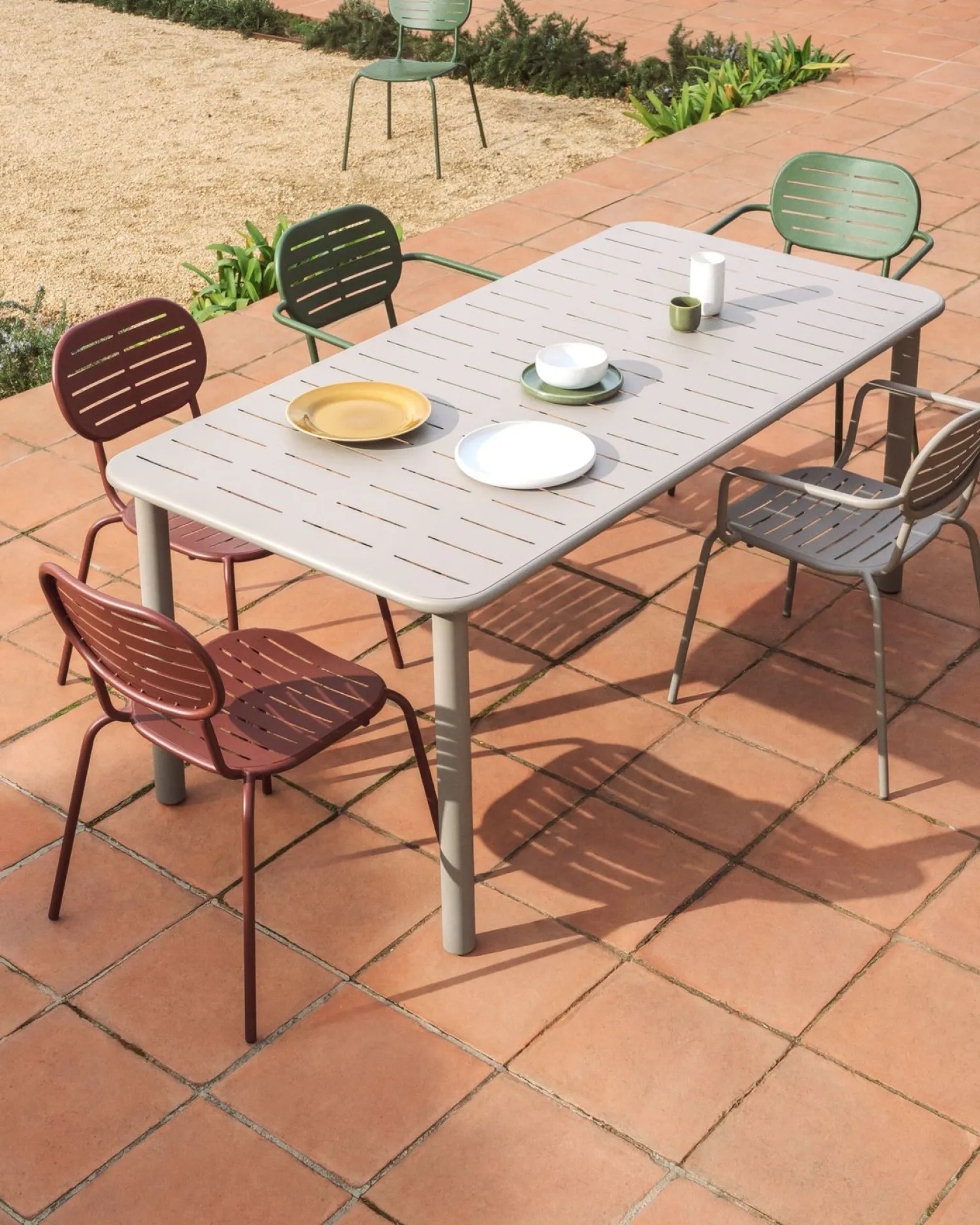 Tuinstoelen-Kave Home Brai Tuinstoel Donkerrood