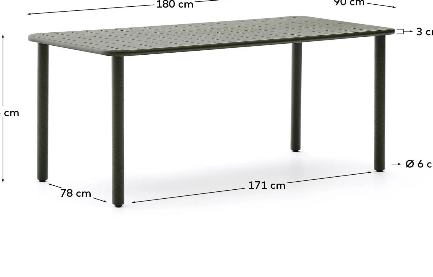 Tuintafels-Kave Home Brai Tuintafel Donkergroen