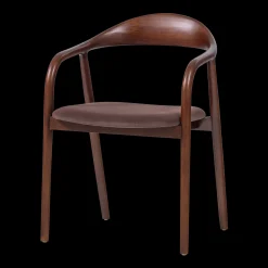 Eetkamerstoelen Met Armleuning-WOOOD Bran Eetkamerstoel Bruin