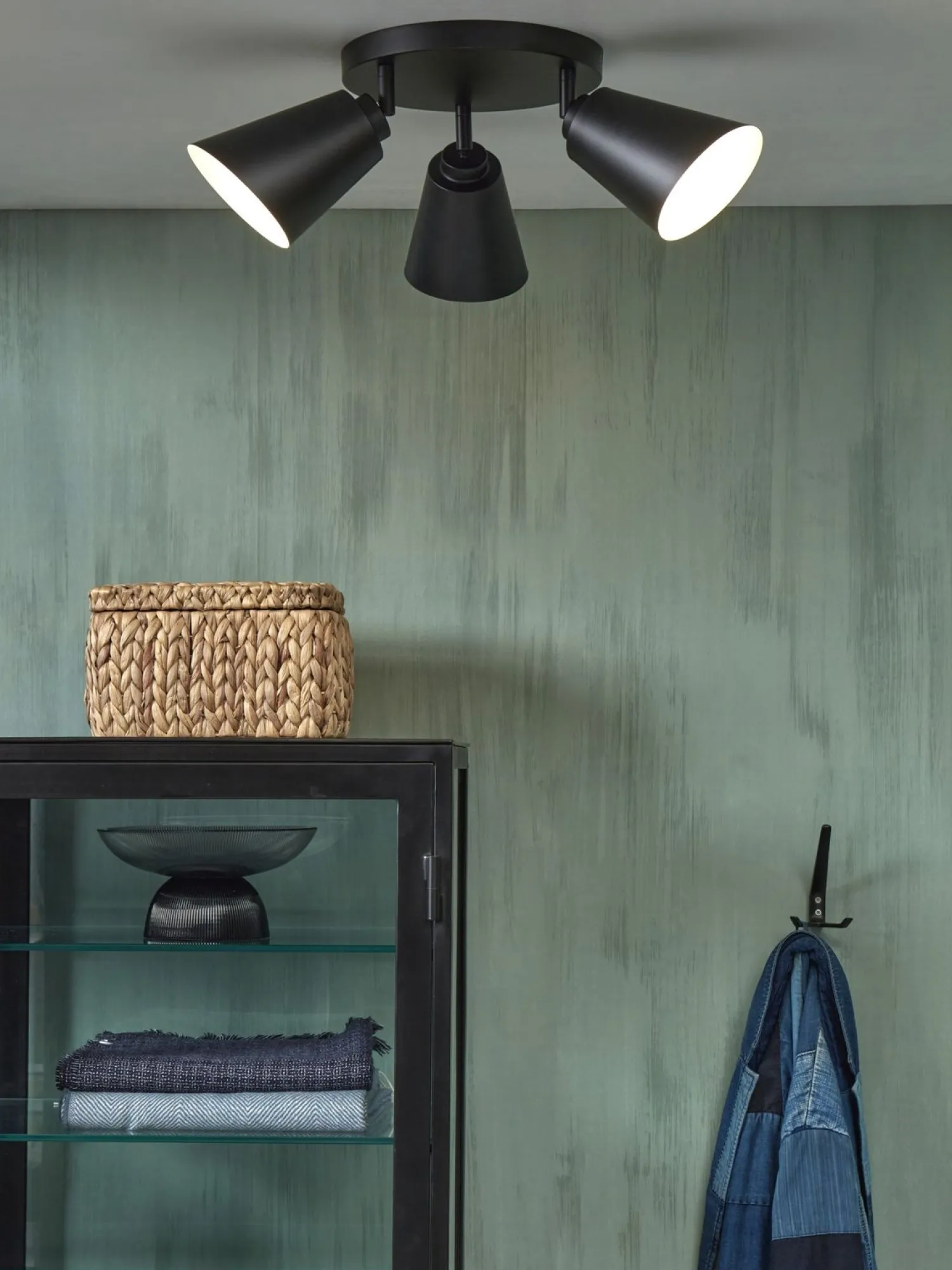 Industriële Plafondlampen|Plafondlampen-It's about RoMi Bremen 3 spots Plafondlamp Black