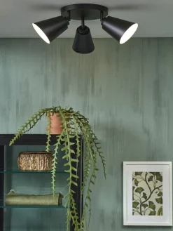 Industriële Plafondlampen|Plafondlampen-It's about RoMi Bremen 3 spots Plafondlamp Black