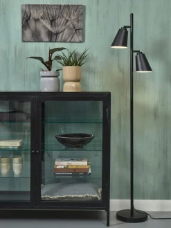 Industriële Vloerlampen|Vloerlampen-It's about RoMi Bremen 2 spots Vloerlamp Black
