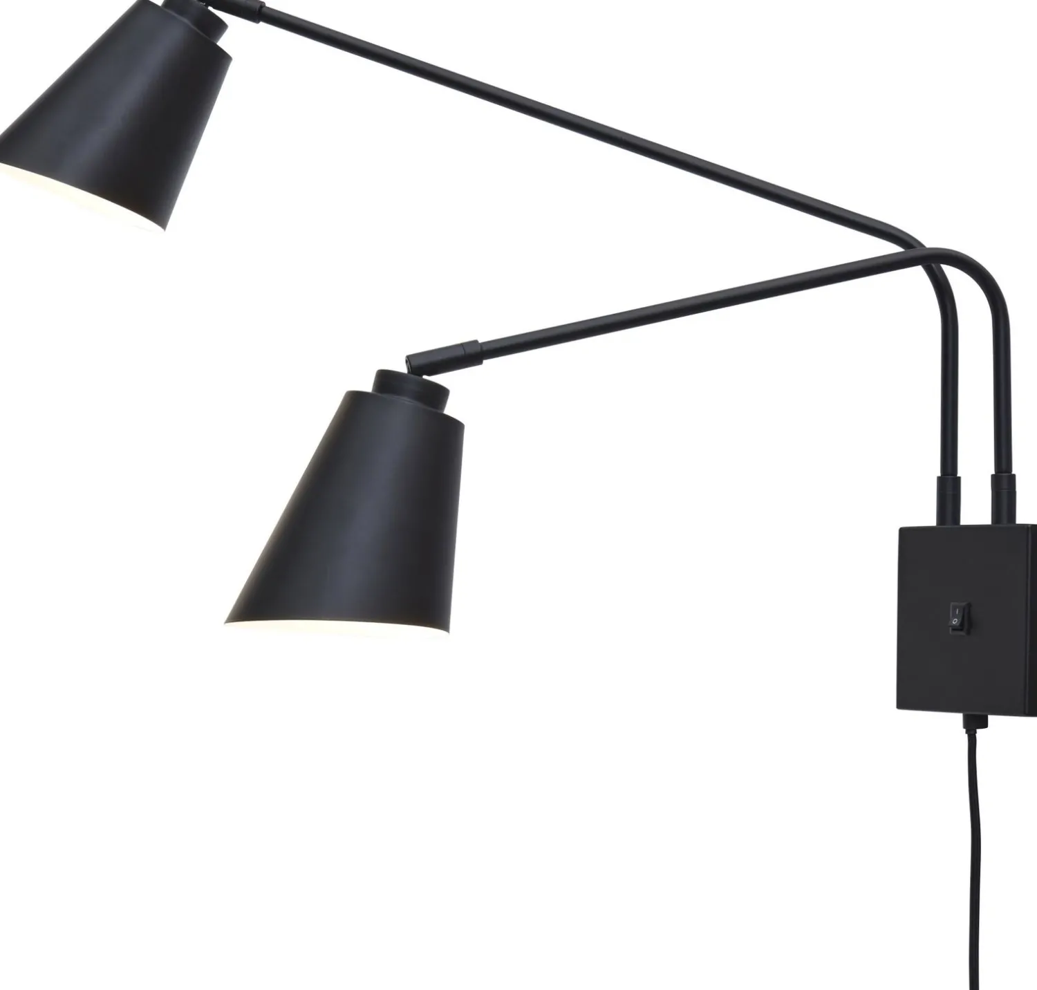 Industriële Wandlampen|Wandlampen-It's about RoMi Bremen 2 spots Wandlamp Black