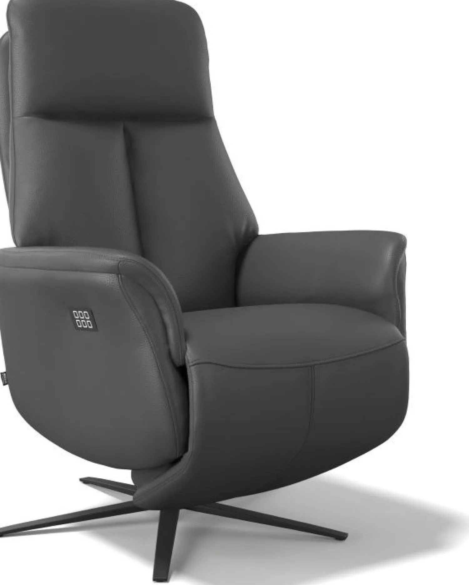 Leren Fauteuils|Draaifauteuils-Montèl Brera Relaxfauteuil Zwart