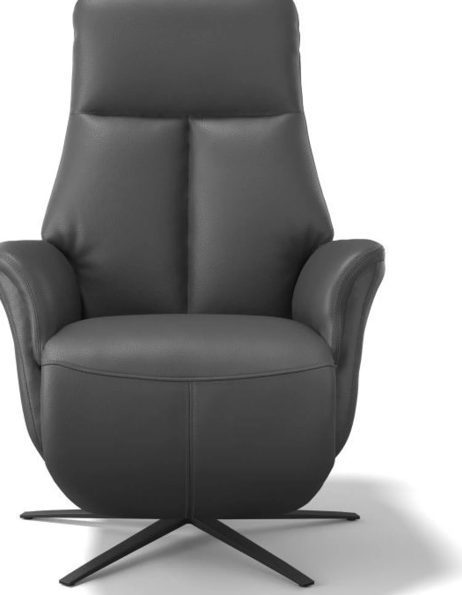 Leren Fauteuils|Draaifauteuils-Montèl Brera Relaxfauteuil Zwart