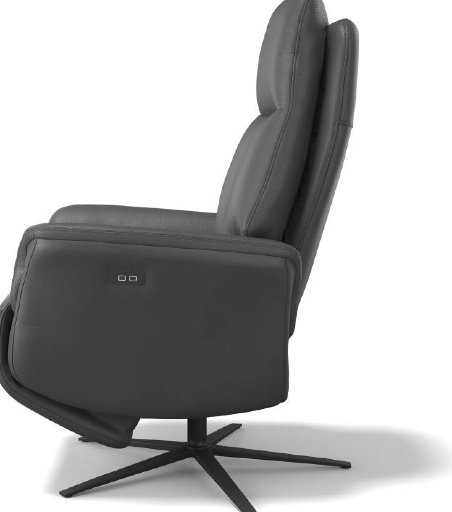 Leren Fauteuils|Draaifauteuils-Montèl Brera Relaxfauteuil Zwart