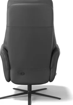 Leren Fauteuils|Draaifauteuils-Montèl Brera Relaxfauteuil Zwart