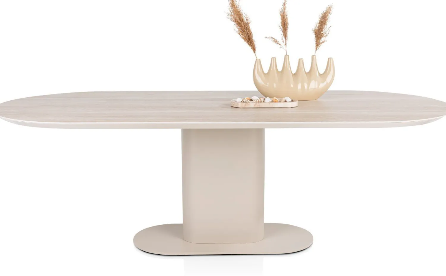 Ovale Eettafels-XOOON Brianto Eettafel Creme