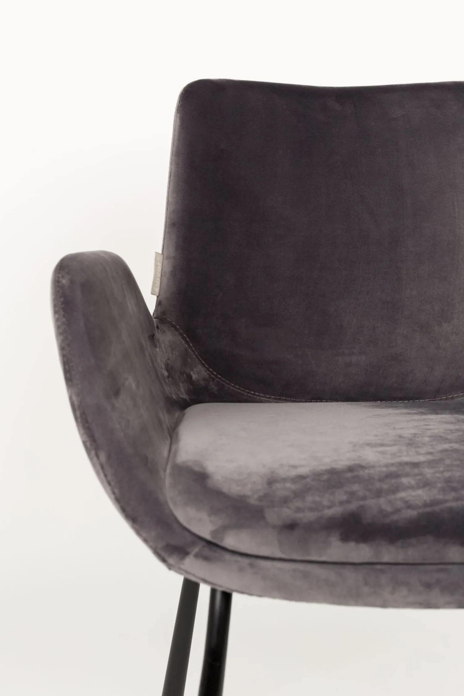 Eetkamerstoelen Met Armleuning-Zuiver Brit (set van 2) Eetkamerstoel Dark Grey