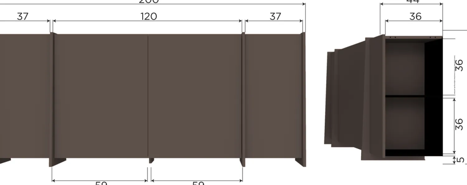 Dressoirs-WOOOD Brock Dressoir Bruin