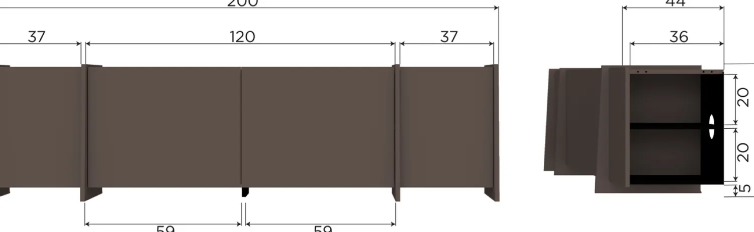 Tv-Meubels-WOOOD Brock Tv-meubel Bruin