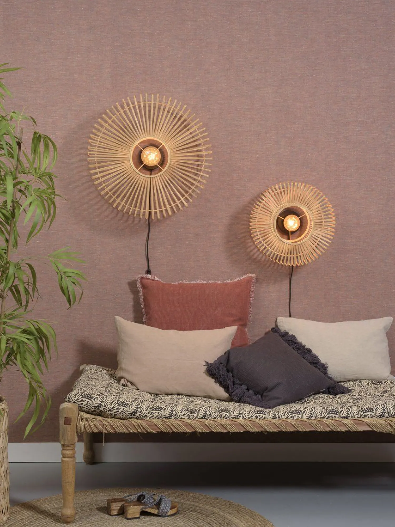 Industriële Wandlampen|Wandlampen-Good&Mojo Bromo Bamboo Wandlamp Natural