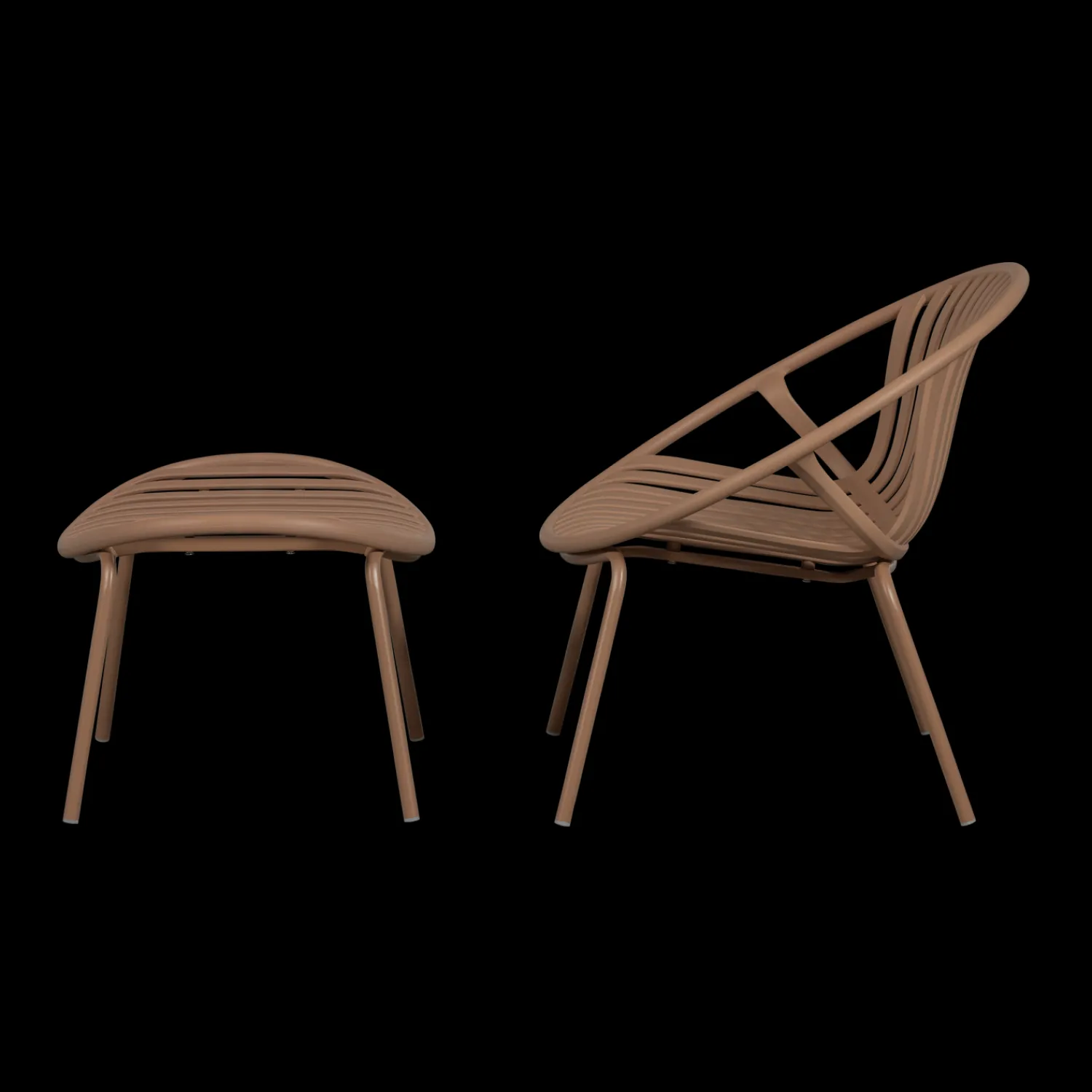 Tuinstoelen-WOOOD Bruce Tuin Loungestoel Salmon Pink