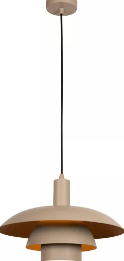 Industriële Hanglampen|Industriële Hanglampen-Lucide Bruno Hanglamp Taupe