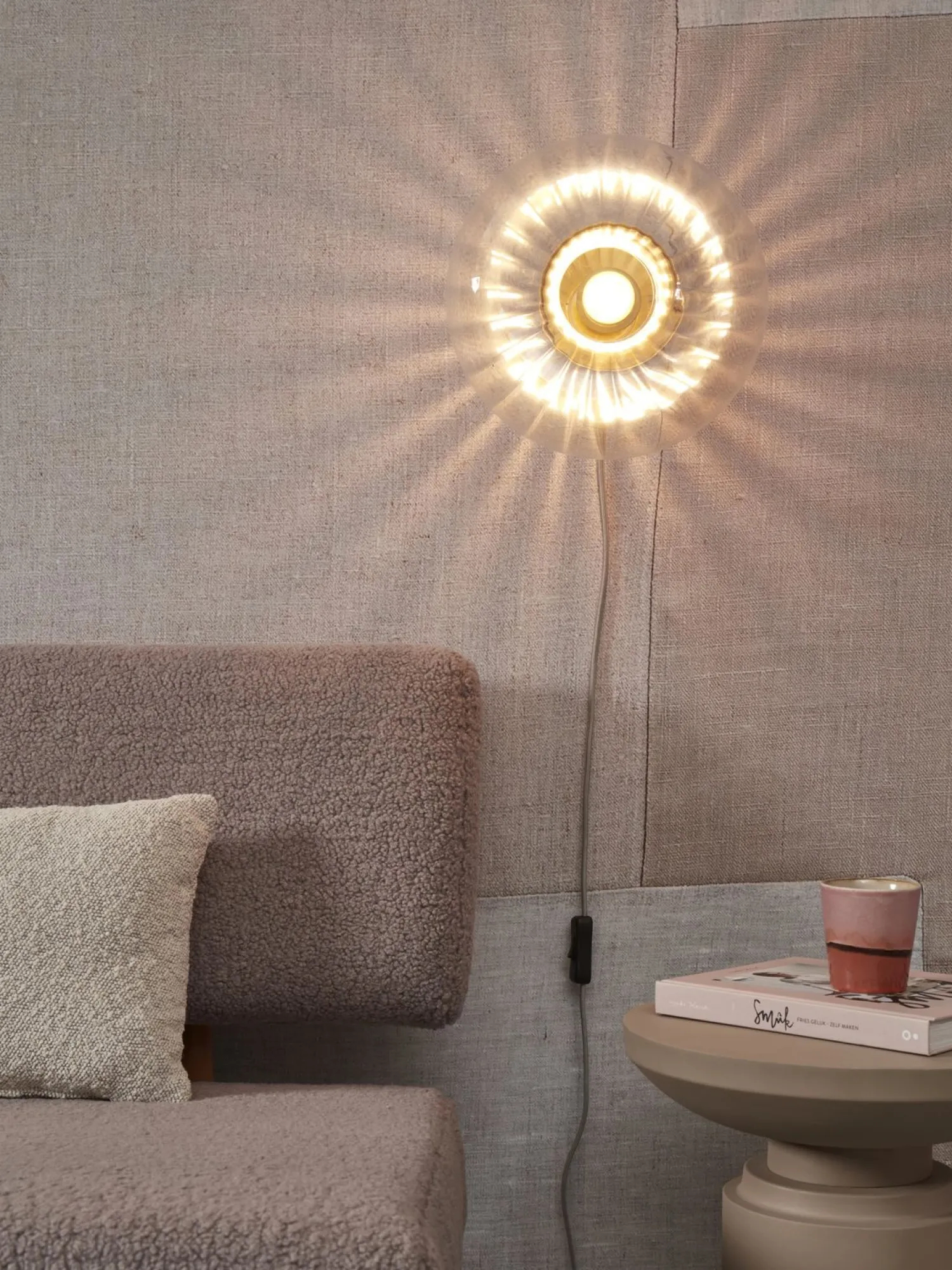 Industriële Wandlampen|Wandlampen-It's about RoMi Brussels Wandlamp Transparent, Gold