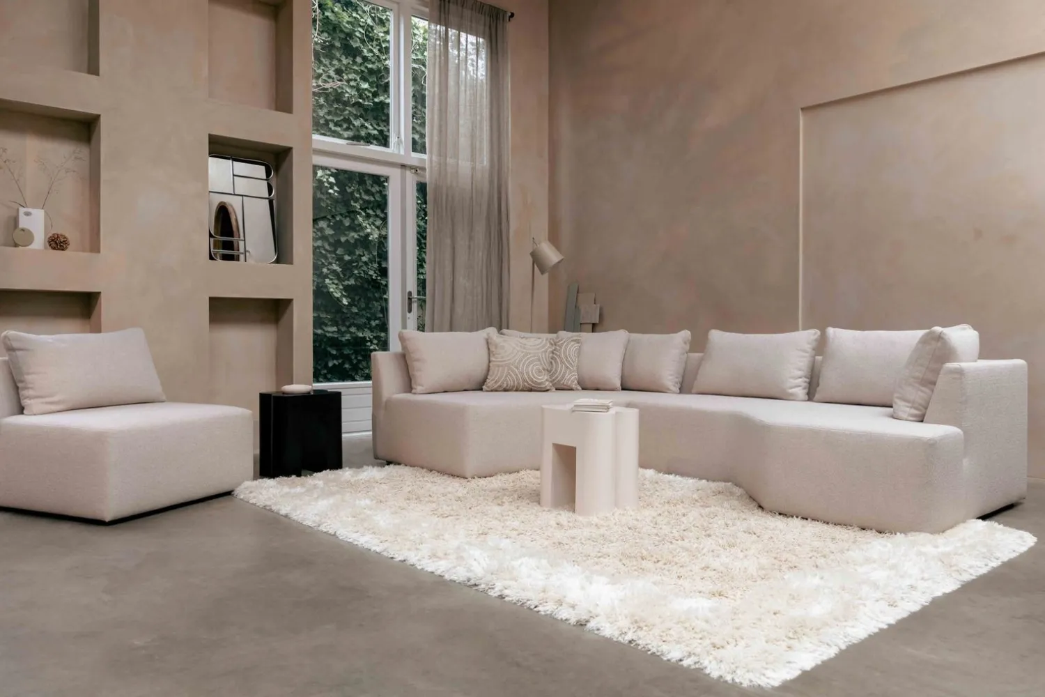 Vloerlampen|Vloerlampen-Zuiver Buckle Head Vloerlamp Beige